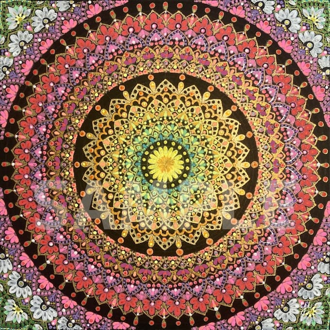 曼荼羅アート「咲き誇る」壁紙サンプル