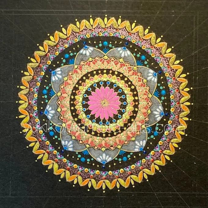 曼荼羅アート「喜びのひまわり」｜Mandala art 