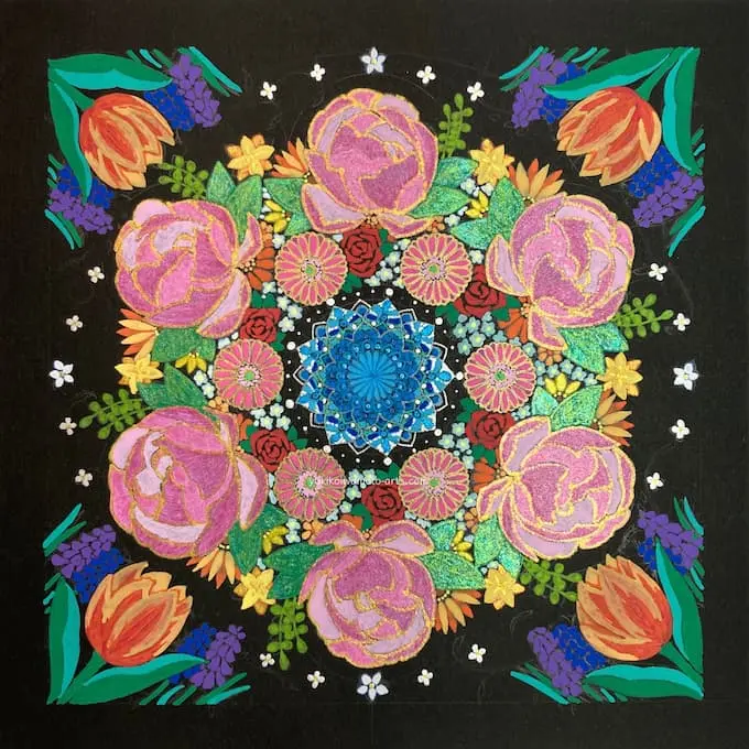 花曼荼羅アート「百花繚乱」｜Flower mandala art “flower profusion
