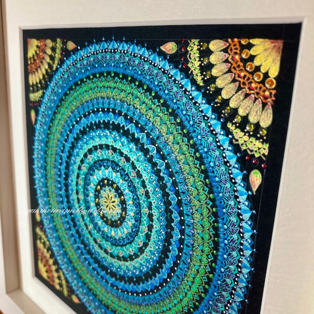 曼荼羅アート「母なる地球と太陽」｜Mandala art “Mother earth and