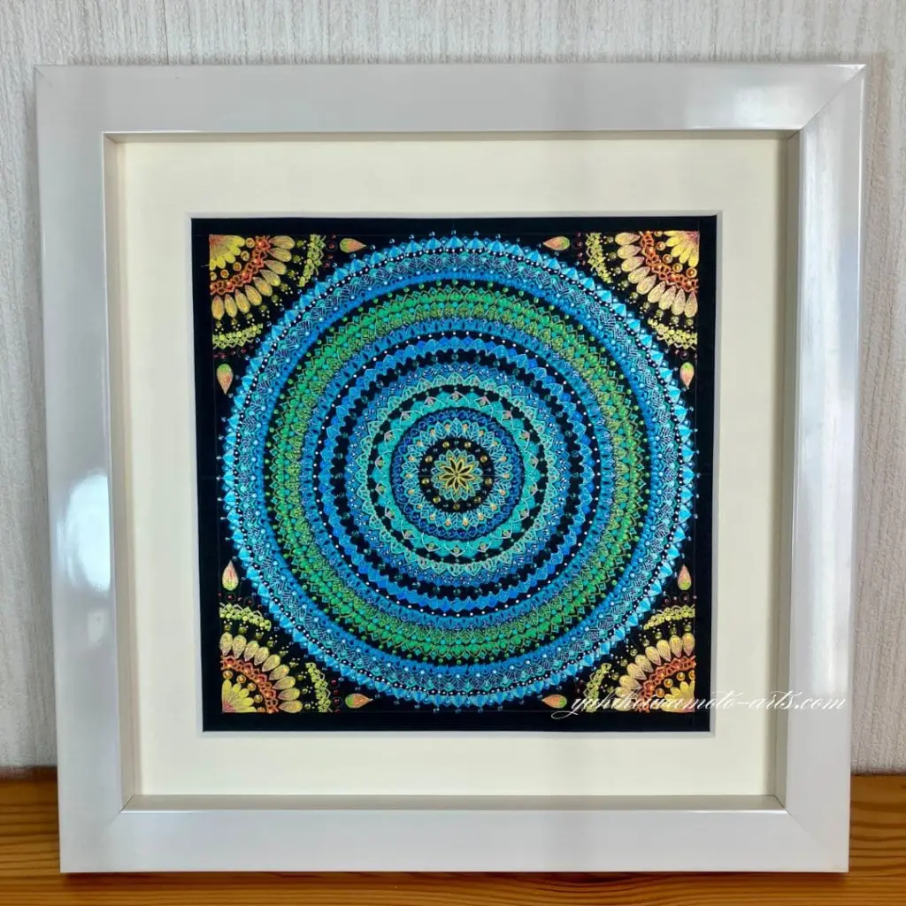 曼荼羅アート「母なる地球と太陽」｜Mandala art 