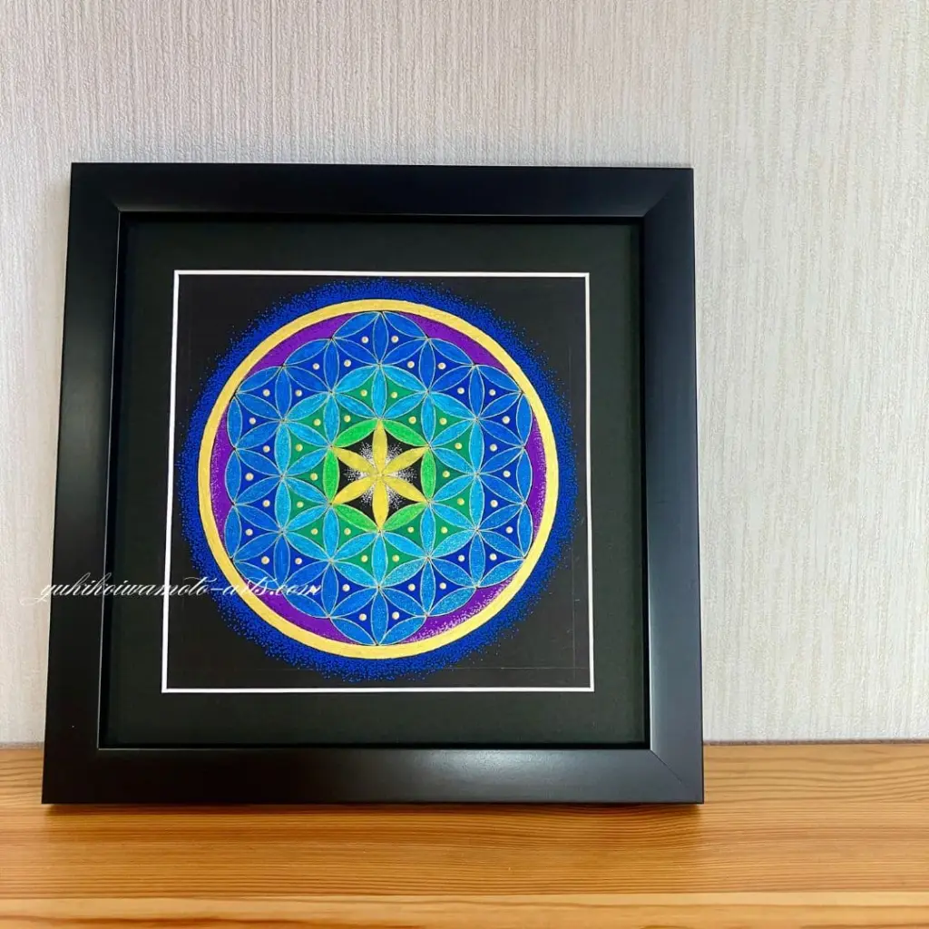 神聖幾何学アート【ストーンオブライフ～青】 神聖幾何学アート【ストーンオブライフ～青】