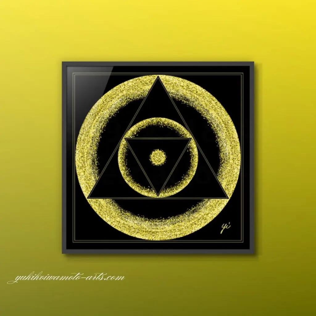 複製画】点描曼荼羅アート「ある天使のエネルギー トライアングルの形