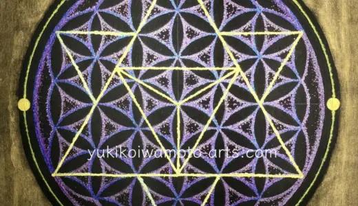 最強開運日セール☆神聖幾何学模様フラワーオブライフ F3キャンバス 高波動アート 神聖幾何学】フラワーオブライフとマカバのコンビネーション「宇宙