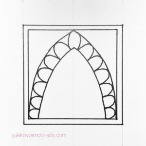 フリーハンド曼荼羅模様　輪郭の装飾部分の模様