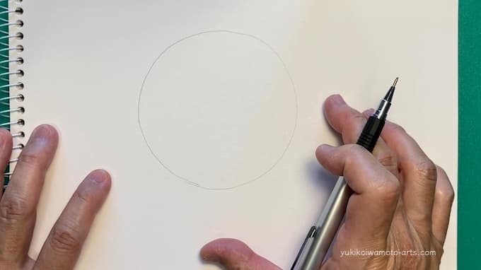 ユリのイラスト描き方手順　丸を描く