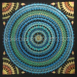 「母なる地球と太陽」 mandala art "earth and sun"